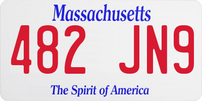 MA license plate 482JN9