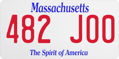 MA license plate 482JO0