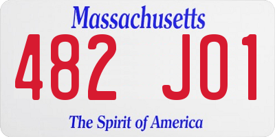 MA license plate 482JO1