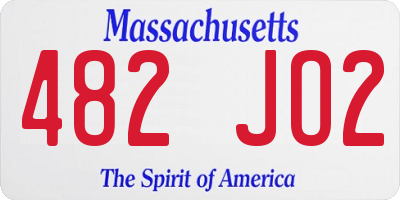 MA license plate 482JO2