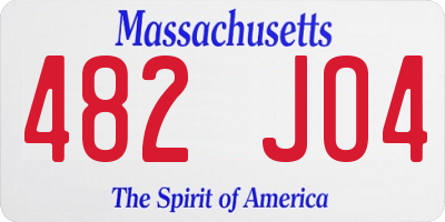 MA license plate 482JO4