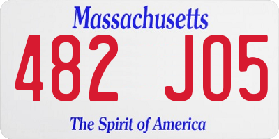MA license plate 482JO5