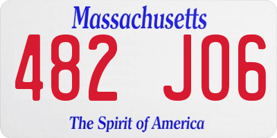 MA license plate 482JO6