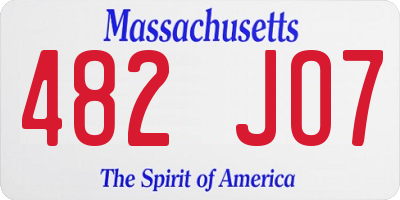 MA license plate 482JO7