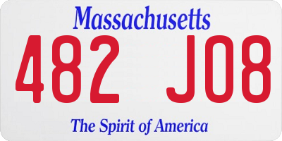 MA license plate 482JO8