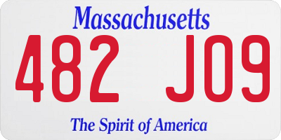 MA license plate 482JO9