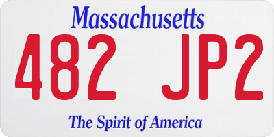 MA license plate 482JP2