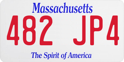 MA license plate 482JP4