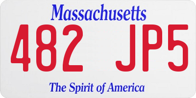 MA license plate 482JP5