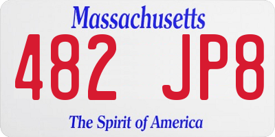 MA license plate 482JP8