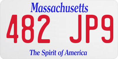 MA license plate 482JP9