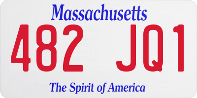 MA license plate 482JQ1