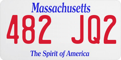 MA license plate 482JQ2