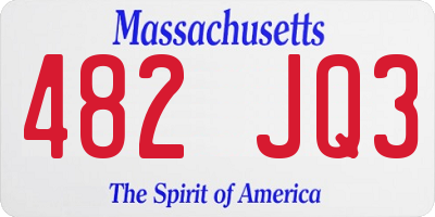 MA license plate 482JQ3