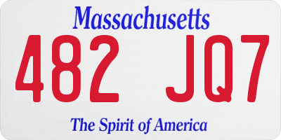 MA license plate 482JQ7