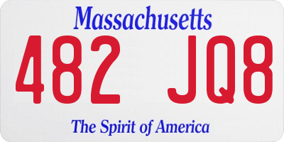 MA license plate 482JQ8
