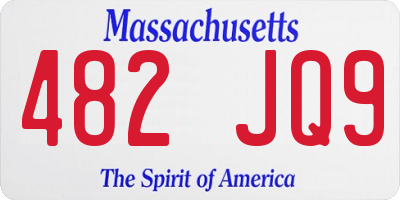 MA license plate 482JQ9