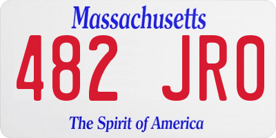 MA license plate 482JR0