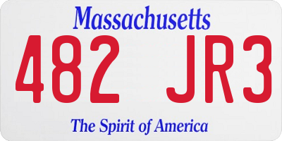 MA license plate 482JR3