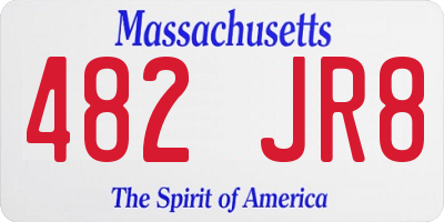 MA license plate 482JR8