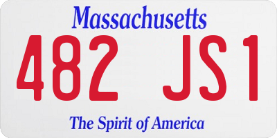MA license plate 482JS1