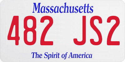 MA license plate 482JS2
