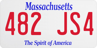 MA license plate 482JS4