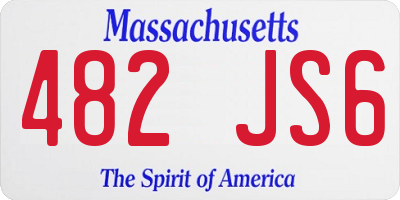 MA license plate 482JS6