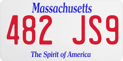MA license plate 482JS9