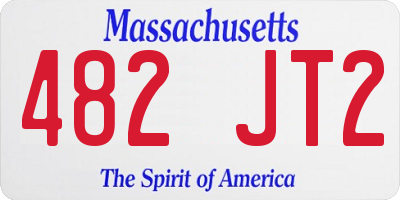 MA license plate 482JT2