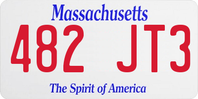 MA license plate 482JT3