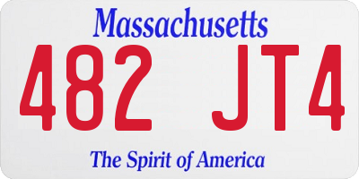 MA license plate 482JT4