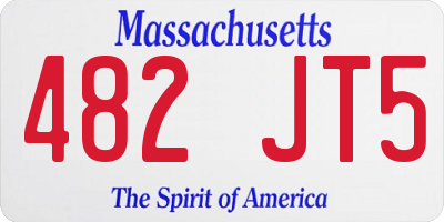 MA license plate 482JT5
