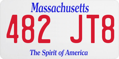 MA license plate 482JT8
