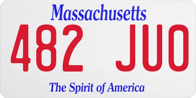 MA license plate 482JU0