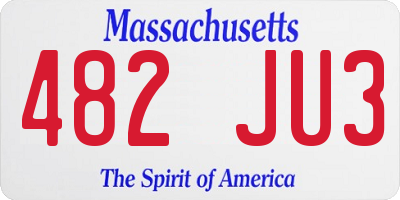 MA license plate 482JU3