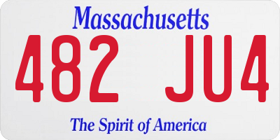 MA license plate 482JU4