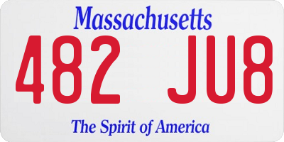 MA license plate 482JU8