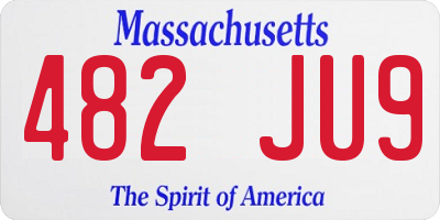 MA license plate 482JU9