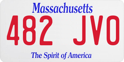 MA license plate 482JV0