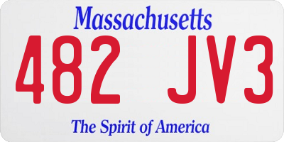 MA license plate 482JV3