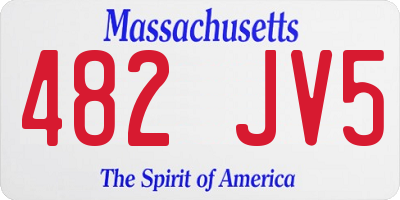 MA license plate 482JV5