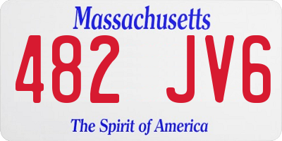 MA license plate 482JV6