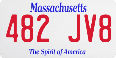 MA license plate 482JV8