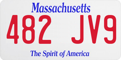 MA license plate 482JV9