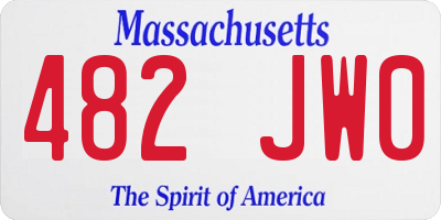 MA license plate 482JW0