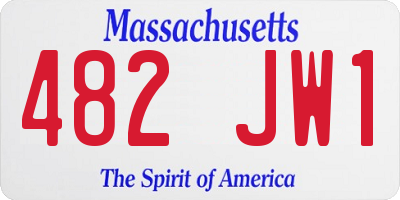 MA license plate 482JW1