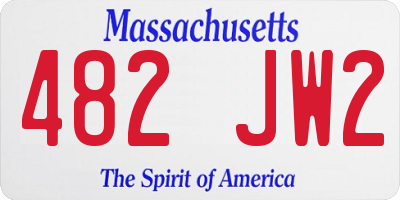 MA license plate 482JW2