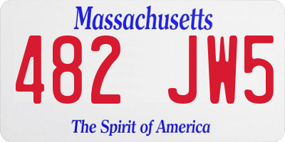 MA license plate 482JW5