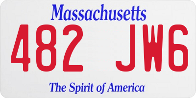 MA license plate 482JW6